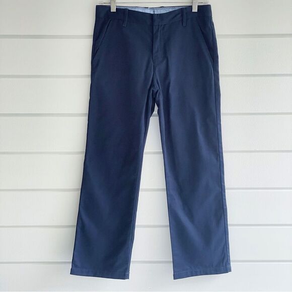 Gap Kids Dressy Uniform Navy Straight Khakis with Washwell Size 10H Husky - Picture 2 of 9